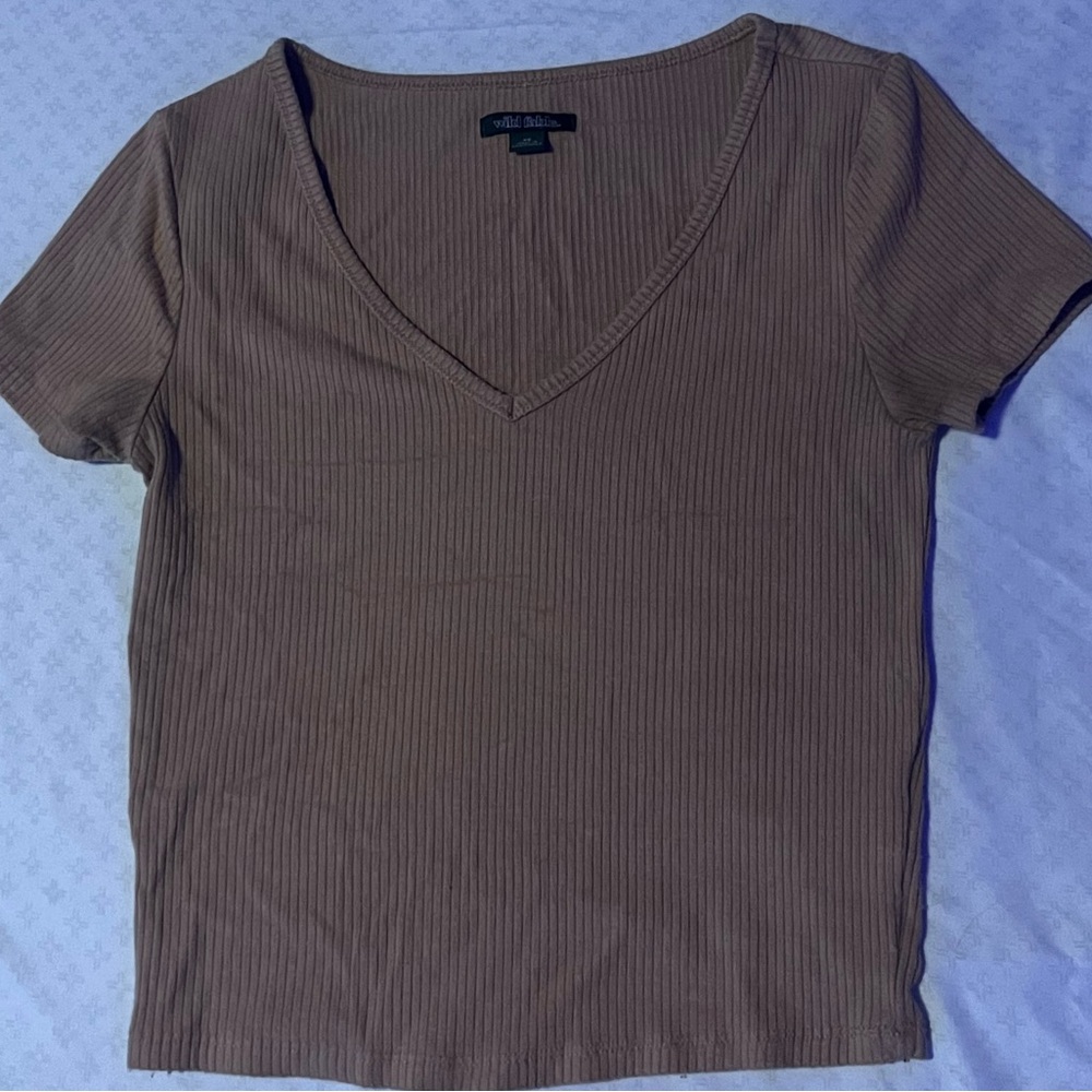 Tan Cropped Shirt